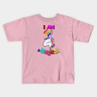 unicorn 4th birthday: I am 4 and magical Kids T-Shirt